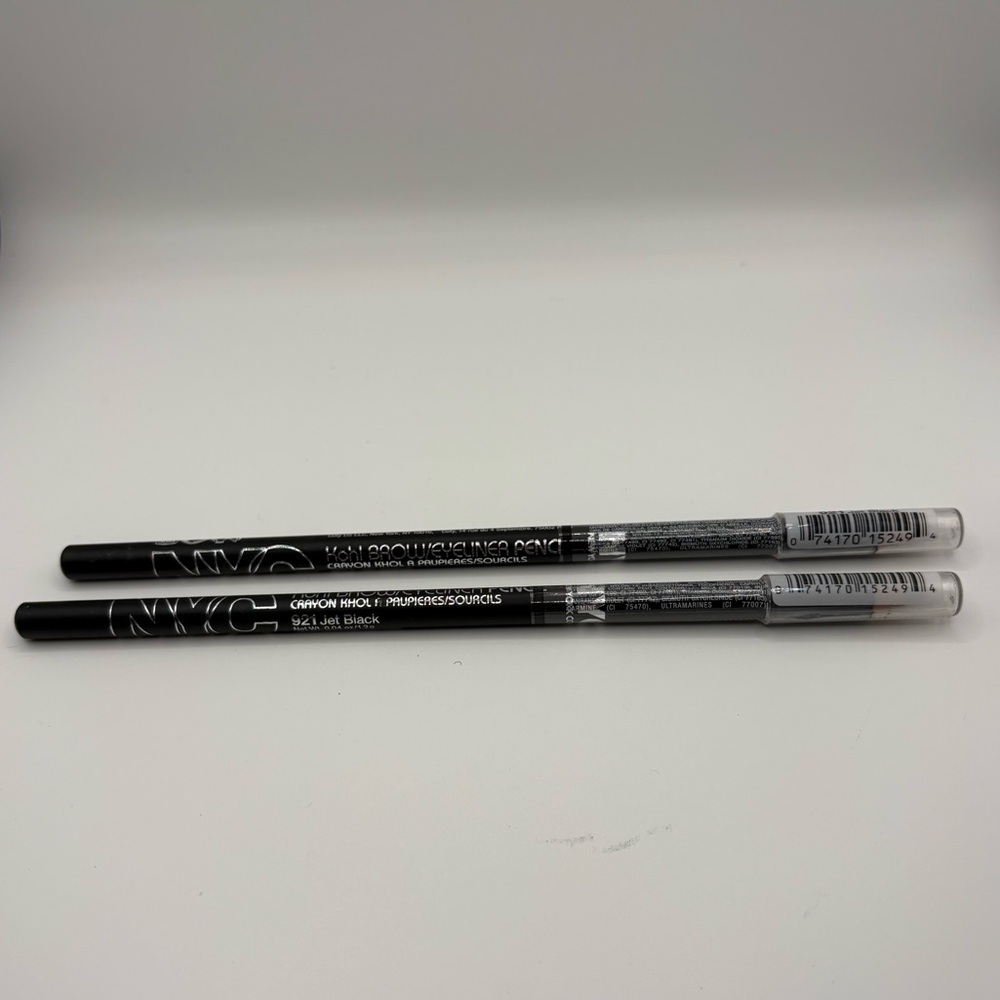 2- NYC Kohl Brow/Eyeliner Pencil 921 Jet Black- Discontinued- Rare